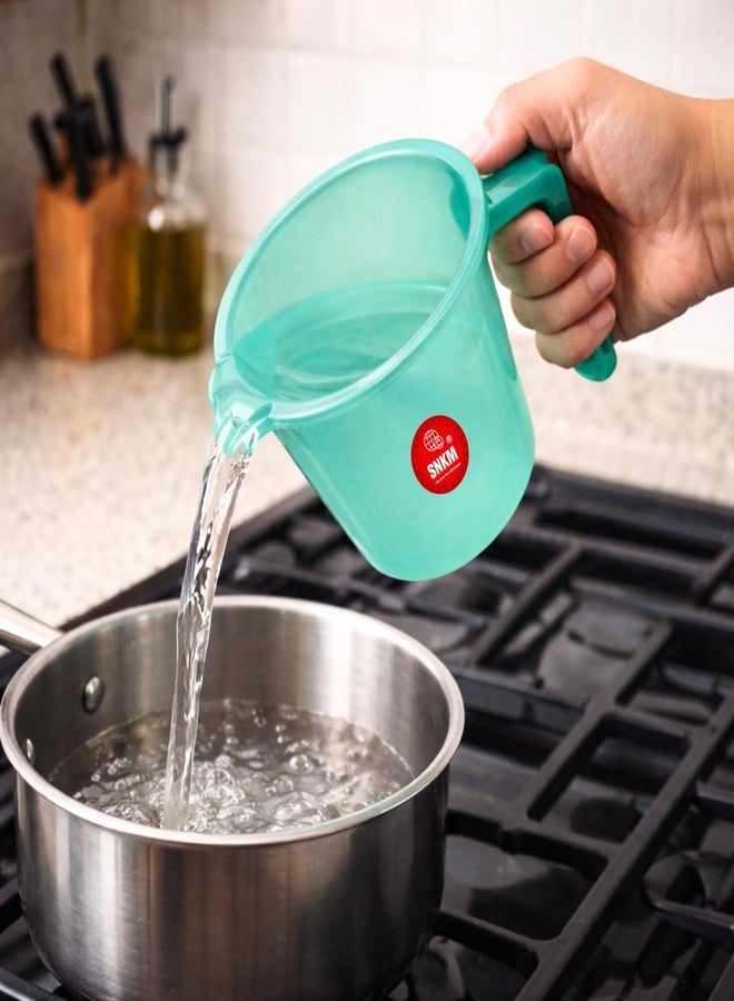 SNKM® - Bath Mug | Plastic Plain Design Bathroom Mug with Handle | 1.5 Liter | Unbreakable | 100% Food Grade Plastic Meterial | Strong & Durable | Lightweight (Multicolour, 1.5 Liter, Pack of 1) - Image 5