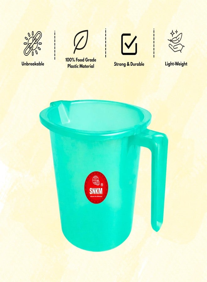 SNKM® - Bath Mug | Plastic Plain Design Bathroom Mug with Handle | 1.5 Liter | Unbreakable | 100% Food Grade Plastic Meterial | Strong & Durable | Lightweight (Multicolour, 1.5 Liter, Pack of 1) - Image 3