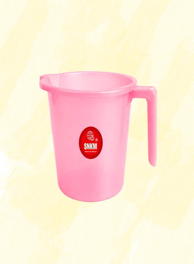 SNKM® - Bath Mug | Plastic Plain Design Bathroom Mug with Handle | 1.5 Liter | Unbreakable | 100% Food Grade Plastic Meterial | Strong & Durable | Lightweight (Multicolour, 1.5 Liter, Pack of 1) - Image 1