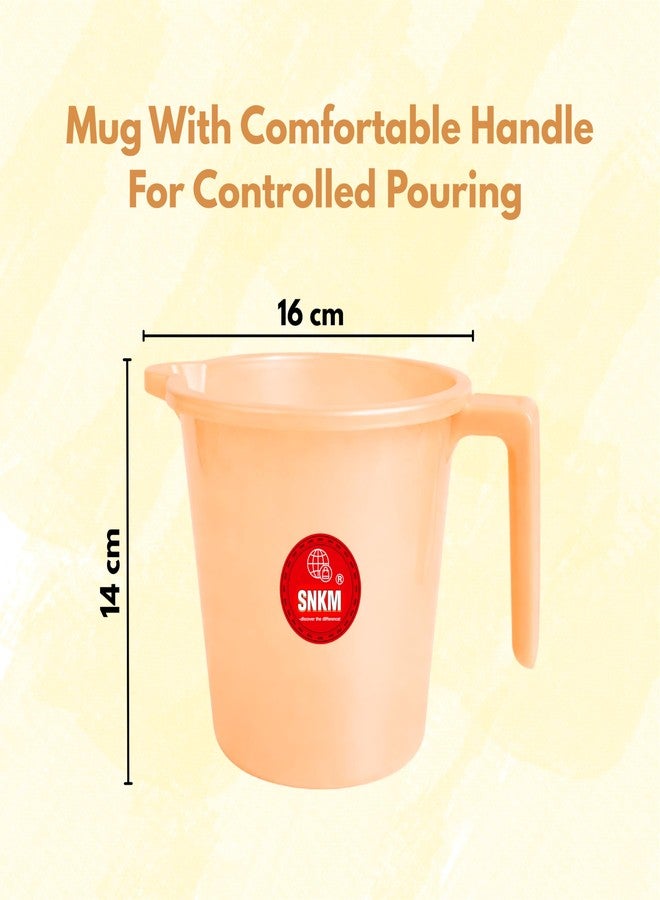 SNKM® - Bath Mug | Plastic Plain Design Bathroom Mug with Handle | 1.5 Liter | Unbreakable | 100% Food Grade Plastic Meterial | Strong & Durable | Lightweight (Multicolour, 1.5 Liter, Pack of 1) - Image 2