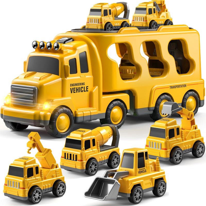 JUKUDAHU Trucks for Toddlers 24 Years 13 48 47 Boys Girls 5 in 1 Construction Carrier Toy Trucks for Kids Detachable Transport Trailer Toy 1 Year Old Boy Gifts Birthday Toy - Image 2
