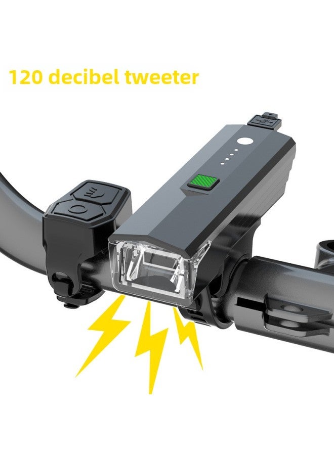 Loquat Type-c Charging With Digital Electric Display Anti-glare Long Endurance Intelligent Light Sensing Headlights Outdoor Riding Lights-Color:Ef-b7-2 Electronic Display + Speaker (1600 Mah) - Image 1