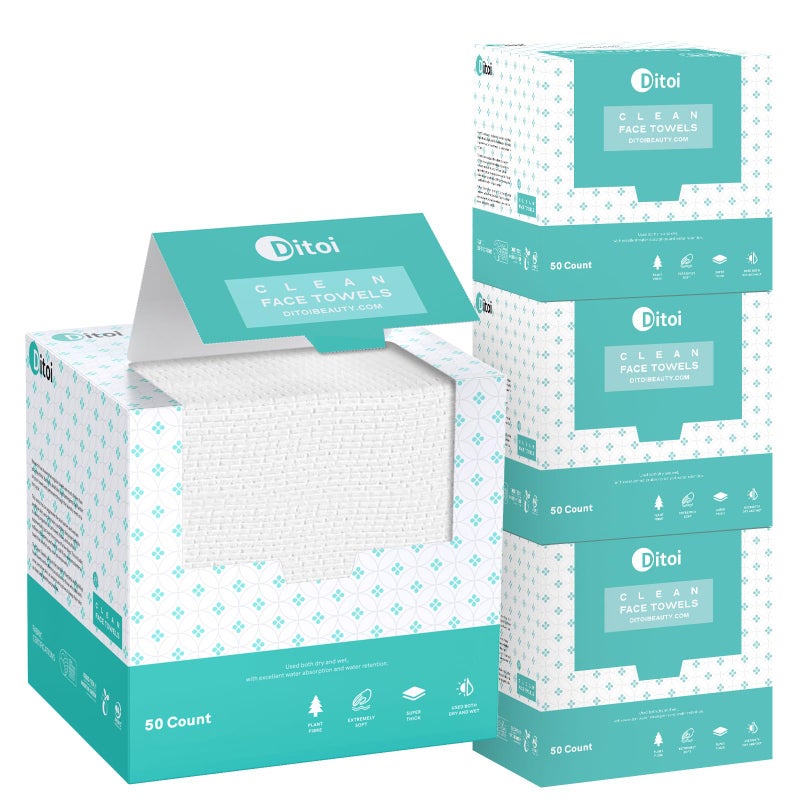 Face Towels 1012 Disposable Face Towel Face Towelettes XL Ultra Soft Makeup Remover Dry Wipes Thick Face Towel for Cleansing 200 Count 4 Pack