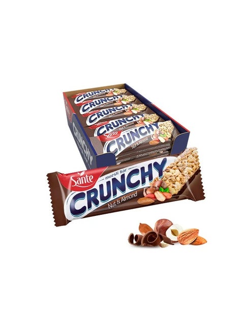 Sante Crunchy bar with nuts and almonds covered with a layer of chocolate, 40 grams - pack 24 pcs