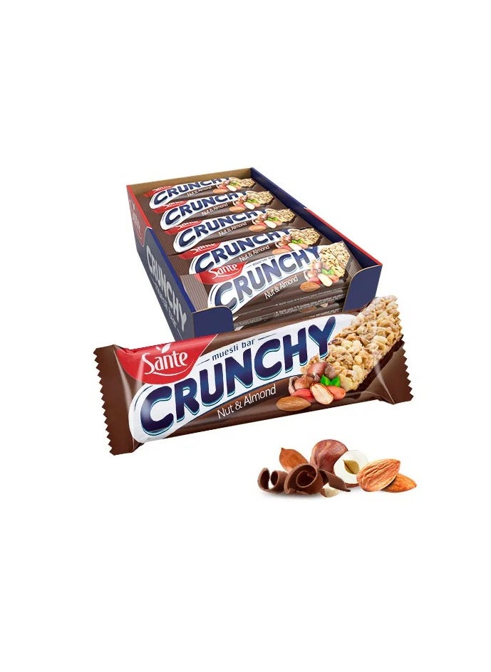 Sante Sante Crunchy bar with nuts and almonds covered with a layer of chocolate, 40 grams - pack 24 pcs 