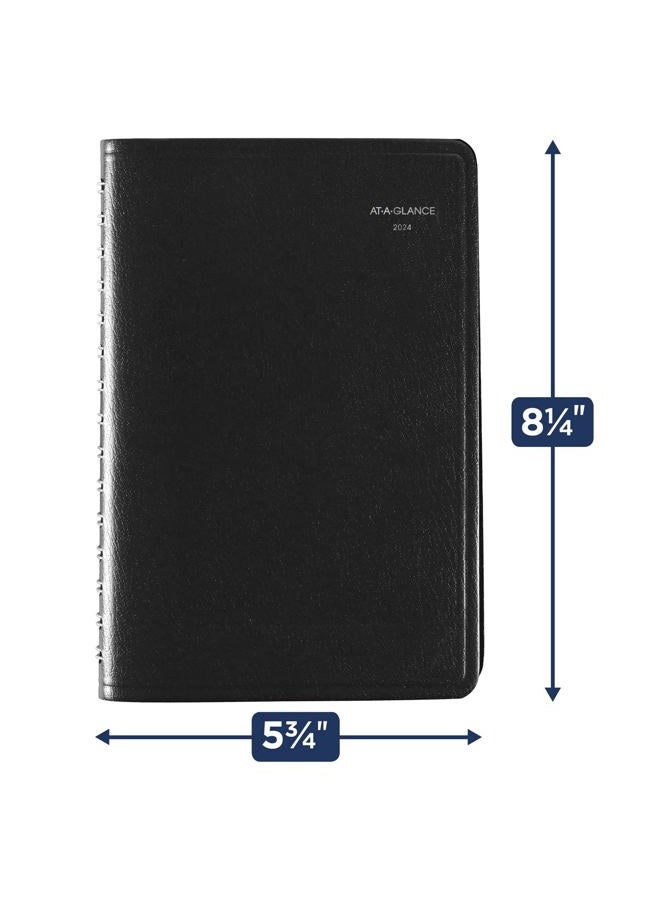 AT-A-GLANCE 2024 Daily Appointment Book & Planner, 5" x 8", Small, DayMinder, Black (G1000024) - Image 5