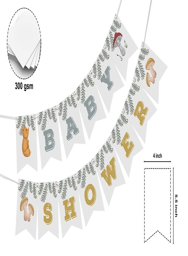 Inkdotpot Ready to Hang, Baby Shower Birthday Bunting, Pre Strung Fox Theme Baby Shower Decorations, Bunting Banner Flags - Image 4