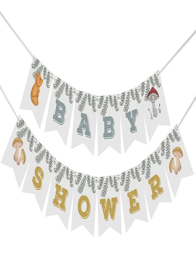 Inkdotpot Ready to Hang, Baby Shower Birthday Bunting, Pre Strung Fox Theme Baby Shower Decorations, Bunting Banner Flags - Image 1