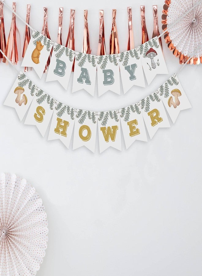 Inkdotpot Ready to Hang, Baby Shower Birthday Bunting, Pre Strung Fox Theme Baby Shower Decorations, Bunting Banner Flags - Image 2