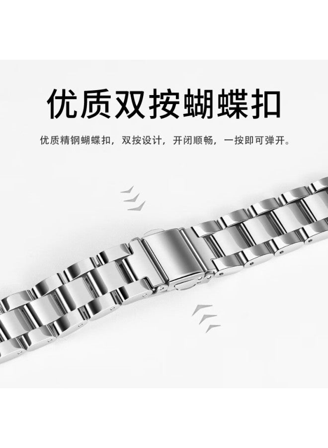 Xiaopijiang Compatible With New Huawei Band 10 Strap, Three-strand Steel Band For Huawei Band 9/8 Standard Version And Nfc Version, Universal Metal Stainless Steel Smart Bracelet Wristband
