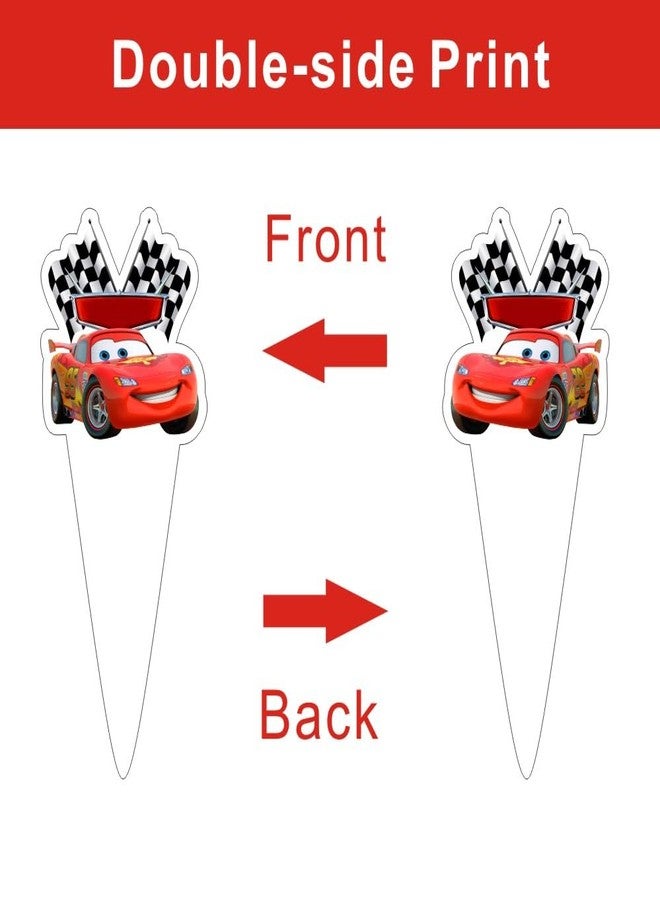 ARHAVI 30pcs Cars Cake Decorations with 30pcs Cupcake Toppers Party Supplies for Cars Themed Birthday Decorations - Image 2