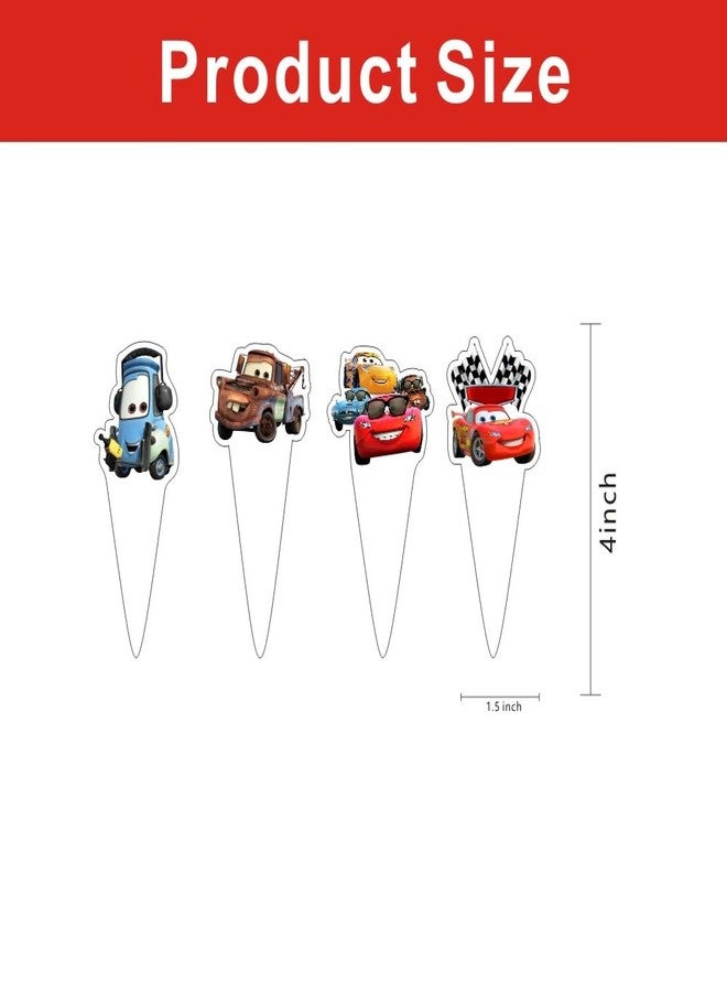 ARHAVI 30pcs Cars Cake Decorations with 30pcs Cupcake Toppers Party Supplies for Cars Themed Birthday Decorations - Image 3
