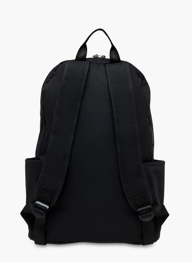 شو اكسبرس Logo Applique Backpack with Adjustable Straps and Zip Closure - 32x16x43 cm