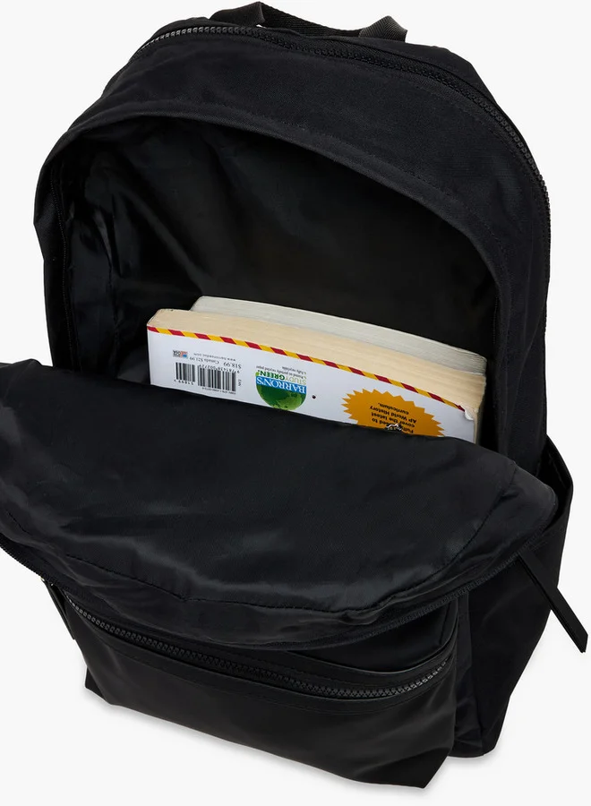 شو اكسبرس Logo Applique Backpack with Adjustable Straps and Zip Closure - 32x16x43 cm