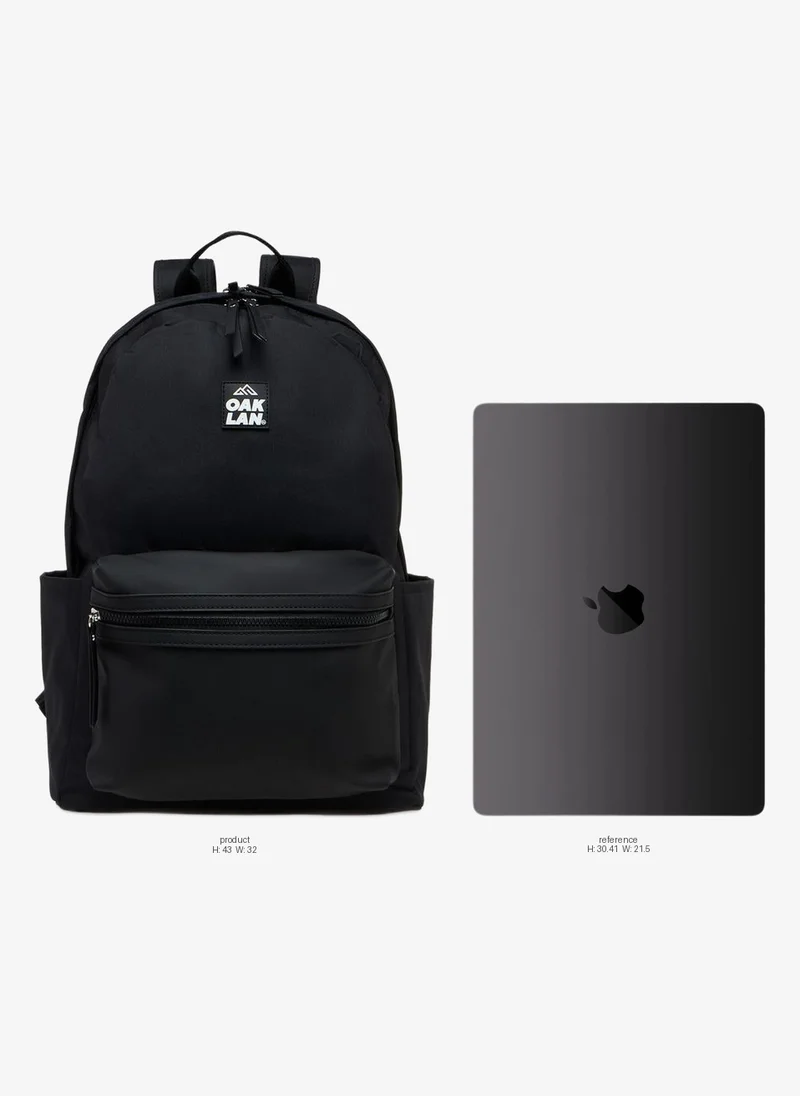 Oaklan By Shoexpress Logo Applique School Backpack With Adjustable Straps And Zip Closure - 32X16X43 Cm