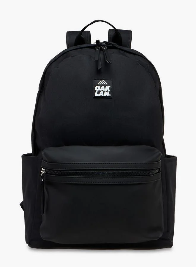 Oaklan By Shoexpress Logo Applique School Backpack With Adjustable Straps And Zip Closure - 32X16X43 Cm