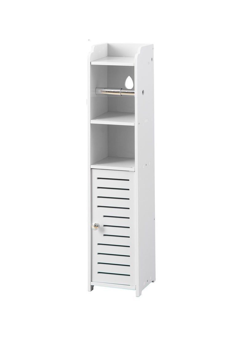 AOJEZOR - AOJEZOR Toilet Paper Holder Stand, Storage Cabinet Beside Toilet for Small Space Bathroom,PVC material,Height 76CM(30 in),White - Image 1