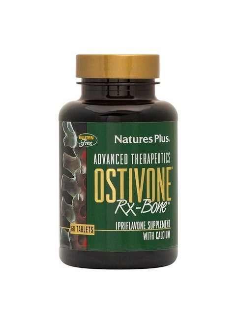 NaturesPlus Advanced Therapeutics Ostivone Rx Bone - 60 Vegetarian Tablets - Maximum Nutritional Support for Skeletal System & Bones - with Vitamin D, Calcium - Gluten-Free - 30 Servings