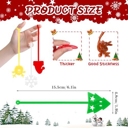DERAYEE 30PCS Christmas Sticky Hands Toys Christmas Stretchy Sticky Toys Stocking Stuffers Holiday Party Bag Fillers for Kids Boys Girls Xmas Party Classroom Rewards Gifts - Image 5