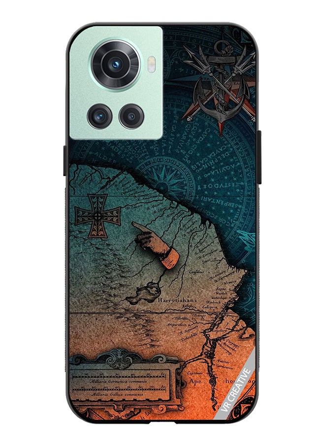 VR CREATIVE Protective Case Cover For OnePlus 10R Compas Design Multicolour - Image 1