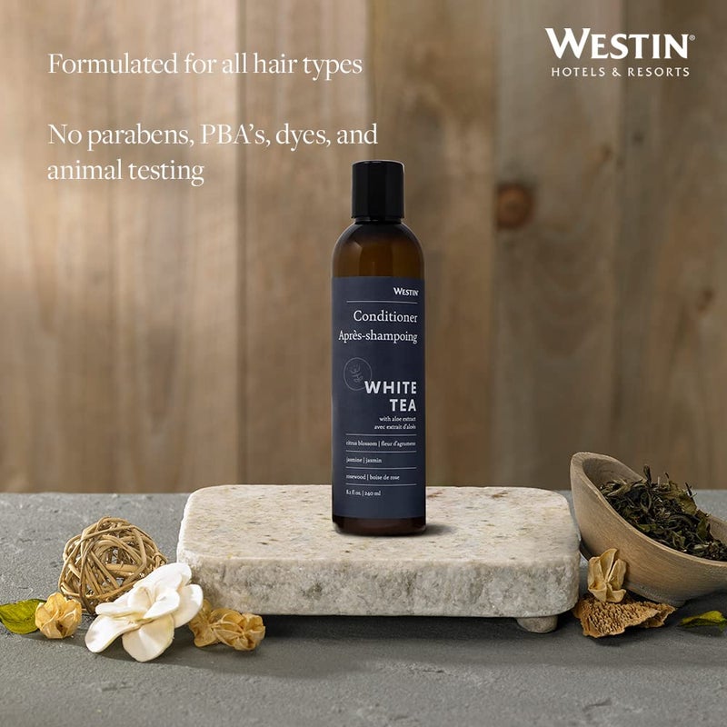 Westin White Tea Aloe Conditioner, 8 ounces - Repairive Conditioner for All Hair Types with Lightweight Formula, Signature White Tea Aloe Scent - Image 2
