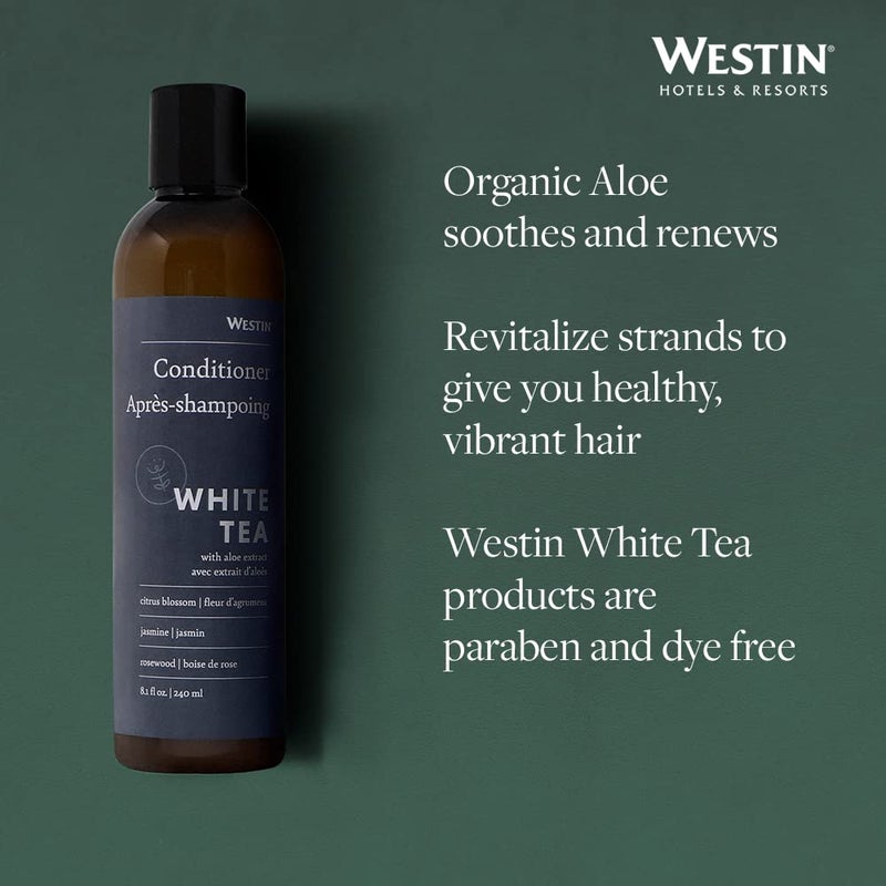 Westin White Tea Aloe Conditioner, 8 ounces - Repairive Conditioner for All Hair Types with Lightweight Formula, Signature White Tea Aloe Scent - Image 4