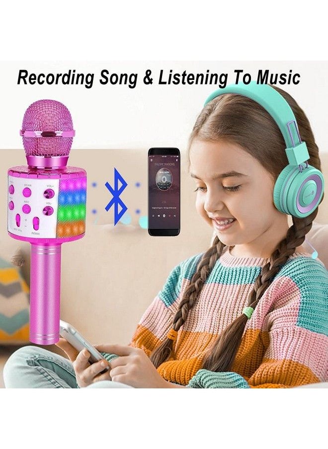 Bluetooth Karaoke Microphone For Kids Adults: Professional Wireless Karaoke Mic For Singing; Portable Handheld Noise Cancelling Bluetooth Microphone Karaoke Machine With Led Lights
