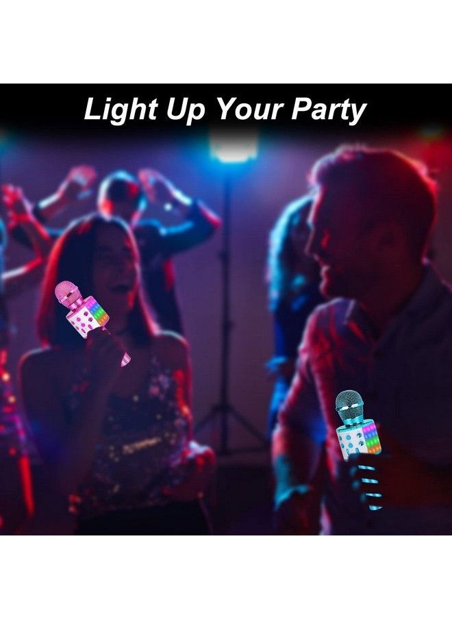 Bluetooth Karaoke Microphone For Kids Adults: Professional Wireless Karaoke Mic For Singing; Portable Handheld Noise Cancelling Bluetooth Microphone Karaoke Machine With Led Lights