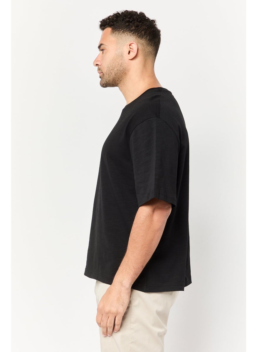 Wrangler Men Crew Neck Short Sleeves Solid T-Shirt, Black  - Image 3