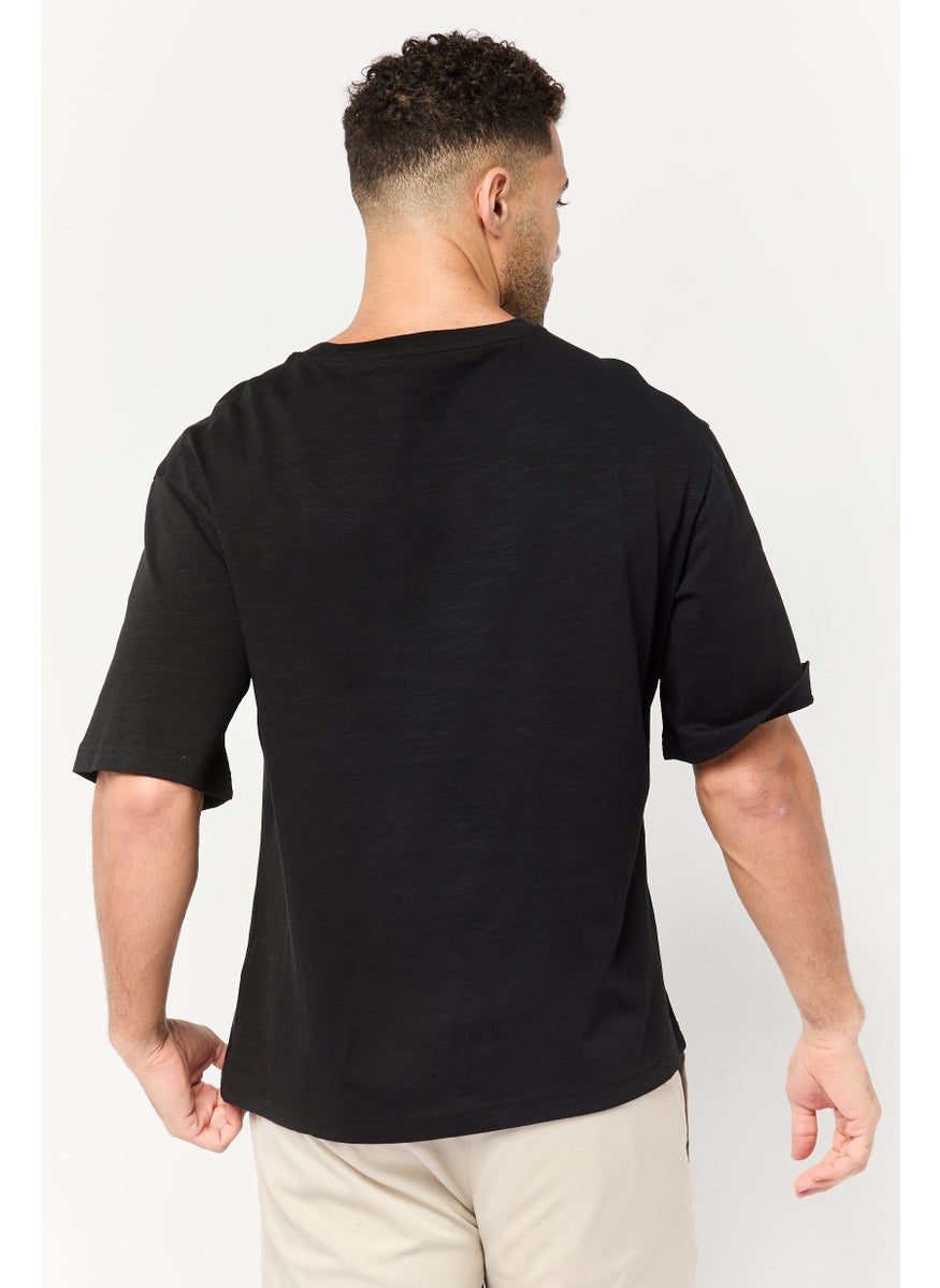 Wrangler Men Crew Neck Short Sleeves Solid T-Shirt, Black  - Image 4