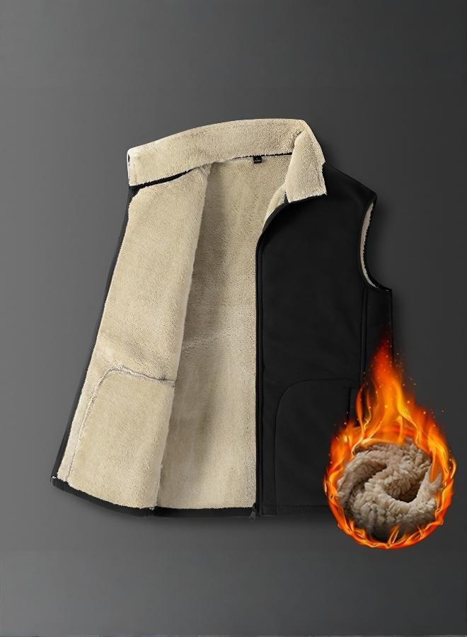 Men's Knitted Vest with Warm Lining for Winter - Image 1