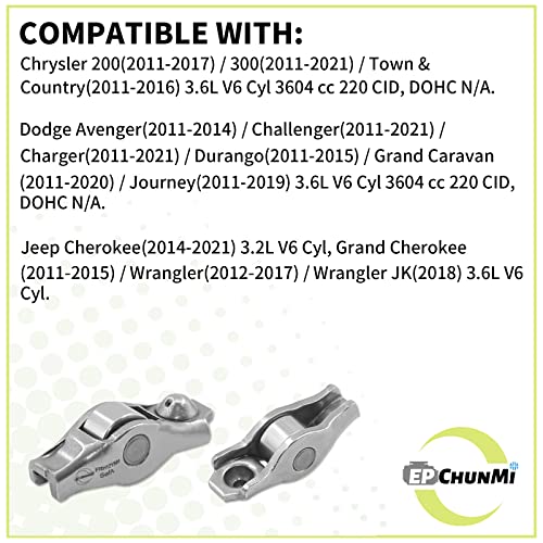 EPChunMi 12 Pcs Rocker Arm Kit, Replaces 5184296AF, 5184296AE, 5184296AD, 5184296AH, 5184296AG, MR-1332, Fits Chry-sler/Dod-ge/Je-ep/Ra-m, 2011 to 2021 3.6L/ 3.2L Engines - Image 4