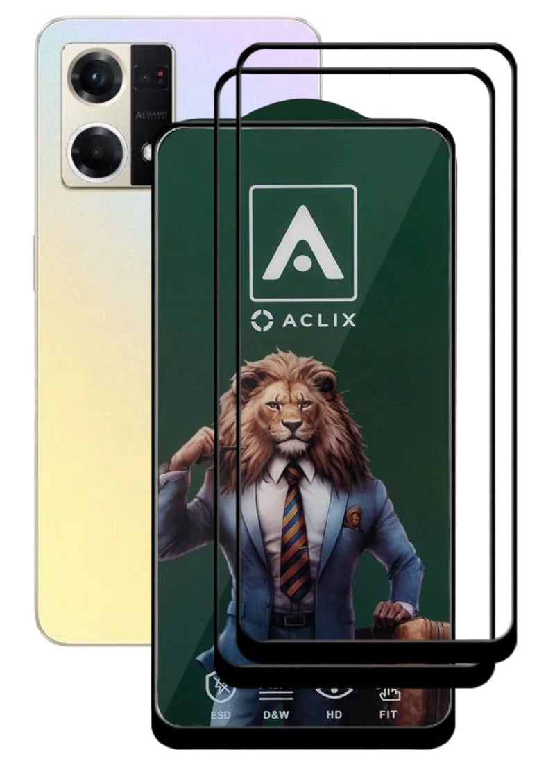 ACLIX 2 Pieces Antistatic ESD Dustproof Premium Quality High Definition Tempered Glass Screen Protector Designed For Oppo Reno8 4G - Image 1