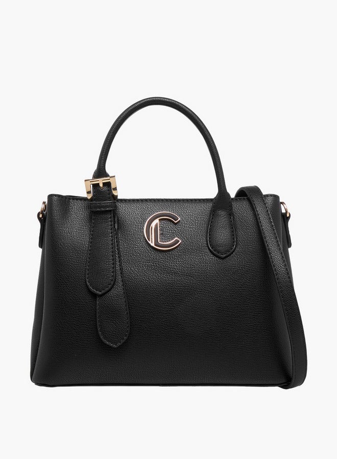 لو كونفورت حقيبة يد منقوشة بحزام قابل للفصل وإغلاق بسحاب - Image 1