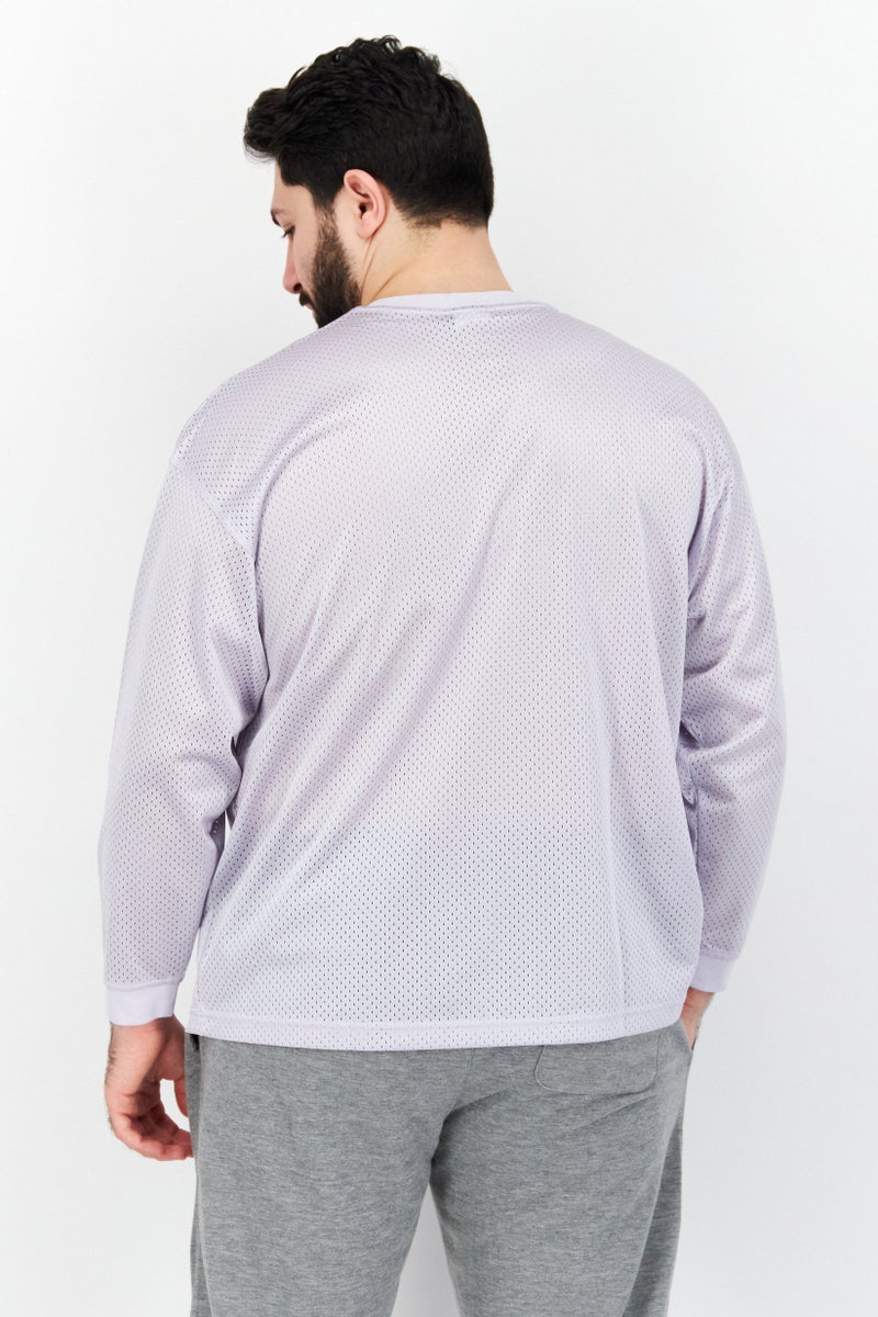 New Balance ملابس رياضية للرجال، سويت شيرتات تدريب، بنفسجي - Image 3