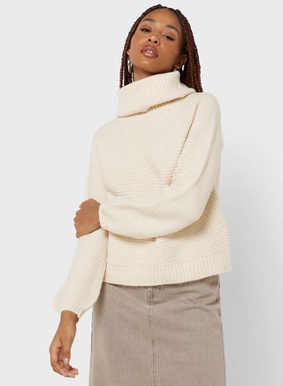 Turtle Neck Ribbed Puff Sleeve Sweater - pzsku/Z175530A399F0EA73E561Z/45/1746254794/625d2577-ede4-4cac-937f-e083784320d6