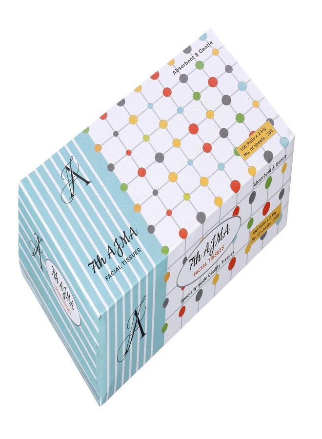 7TH AJMA Facial Tissue | Absorbent & Gentle | 2 Ply Facial Tissue Box |100 Pulls / 200 Sheets per Box (White) - Image 1
