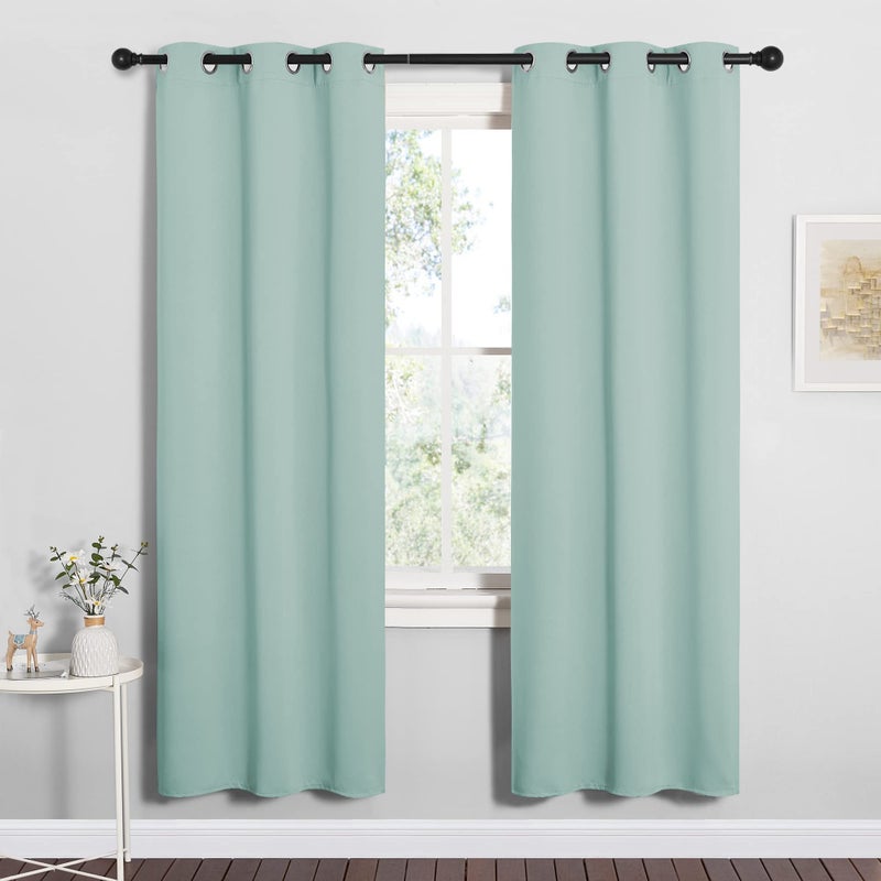 NICETOWN Bedroom Curtain Panels Blackout Draperies, Thermal Insulated Solid Grommet Blackout Curtains/Drapes (One Pair, 34 by 72-inch) - Image 1