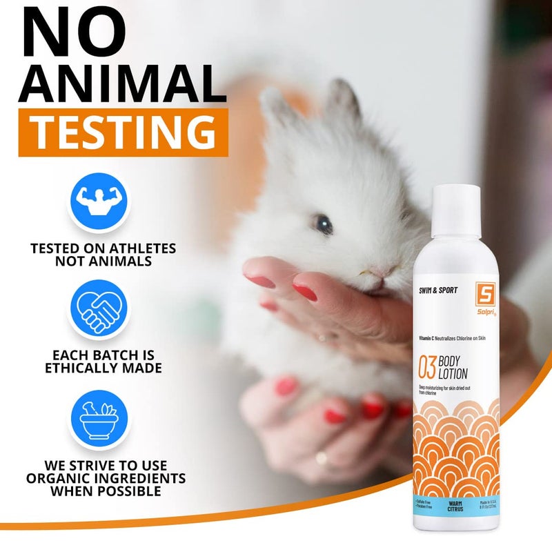 سولبري Pre and After Swim Lotion with Vitamin C 8 Fl Oz - Pre Swim Chlorine Skin Protection, Pre Swim Lotion for Chlorine (8 Fluid Ounce, Warm Citrus) - Image 4