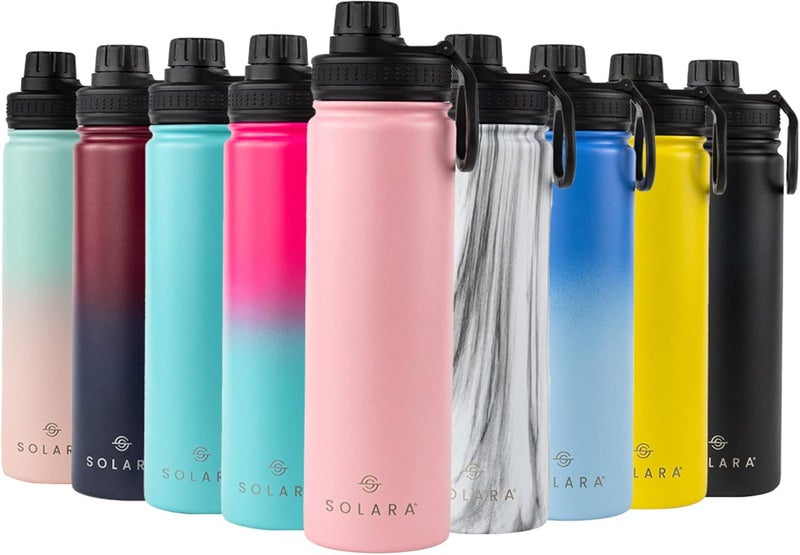 SOLARA Insulated Water Bottle 650ml, Hot Water Bottle, Thermosteel Water Bottle for Travel, Home, Office, School, Gym, Adults, Water Bottle Hot and Cold, Sipper Bottle, Angle Pink - Image 1