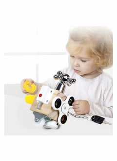Y&D Busy Activity Cube for Travel Toddlers Kids Children Baby Board Wooden Sorter Toy Montessori Learning Basic Life Skills  - Image 3