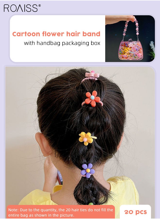 roaiss 220Pcs Toddler Girls Hair Decoration, Handbag Flower Scrunchies and Candy-colored Sweet Hair Tie and Colorful Star Hairpins, Fashion Headwear Styling Tools Hair Accessories Set  - Image 2