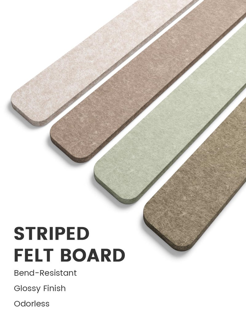Fluxynara Cork Board Alternative Felt Strip Board 5-Pack 13"x2", Office Pin Board with 35 Push Pins, Adhesive Install for Bedroom Door & Home Office(Linen Dusk) - Image 3