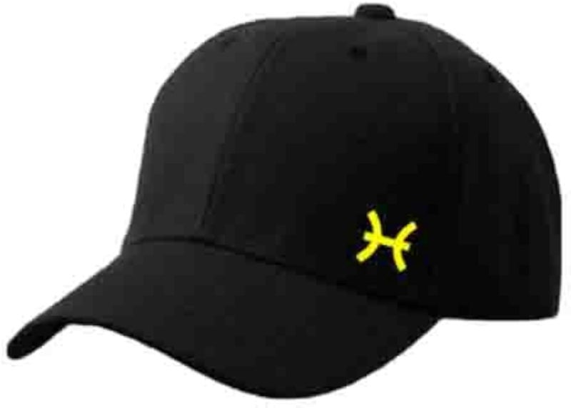 Black Cap with Pisces zodiac Yellow Color Logo