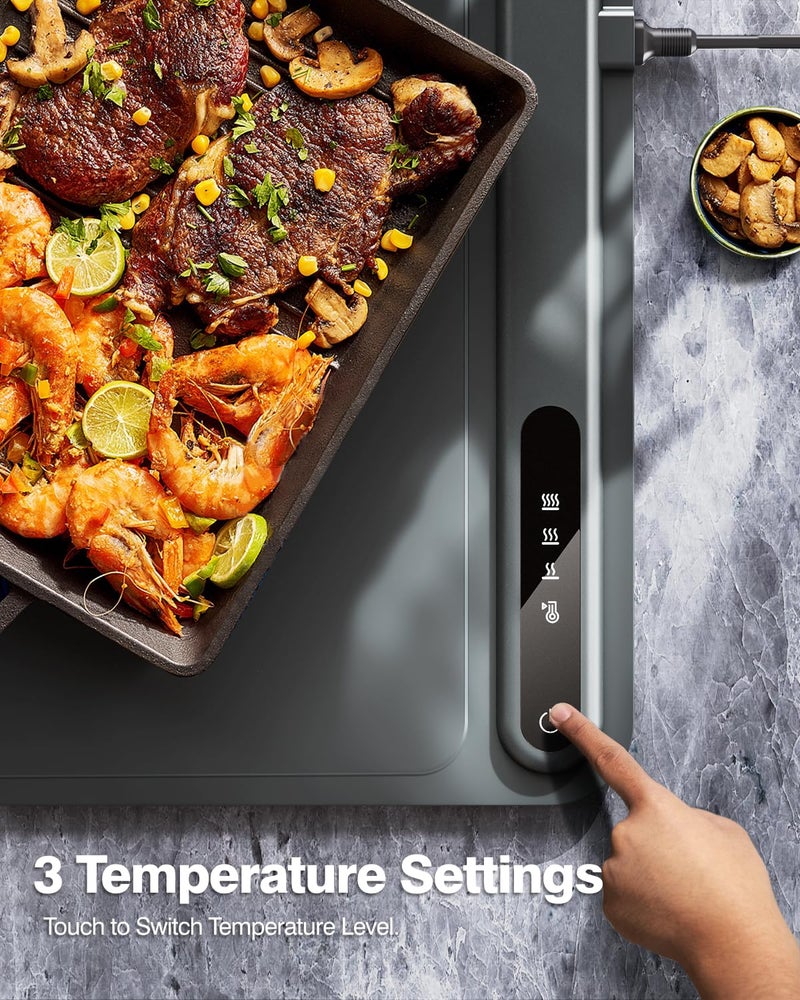 itrusou Electric Flat Warmer, Flexible Foldable Hot Plate with Adjustable Temperature and 3 Hour Timer, Warmer Plate Warmer for Buffets Parties Banquet - Image 2