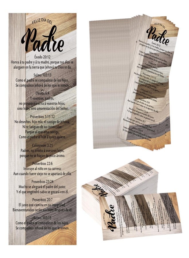 Skyygemm 100 Pcs Spanish Father's Day Gifts for Church Bulk Happy Father Day Religious Bookmarks Inspirational Bible Verse Bookmarks Christian Gifts for Men Dads Papa Grandpa - Image 1