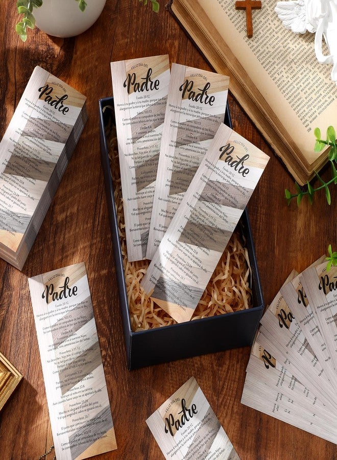 Skyygemm 100 Pcs Spanish Father's Day Gifts for Church Bulk Happy Father Day Religious Bookmarks Inspirational Bible Verse Bookmarks Christian Gifts for Men Dads Papa Grandpa - Image 4
