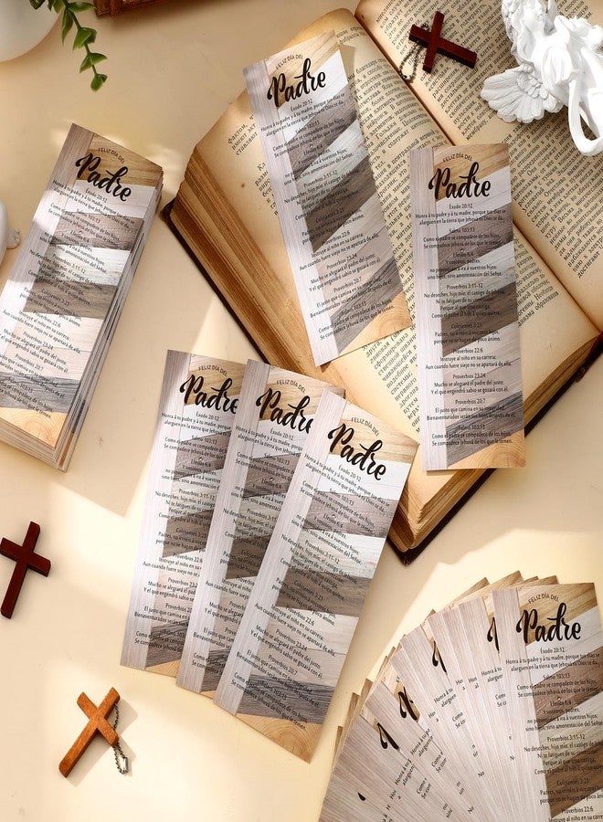 Skyygemm 100 Pcs Spanish Father's Day Gifts for Church Bulk Happy Father Day Religious Bookmarks Inspirational Bible Verse Bookmarks Christian Gifts for Men Dads Papa Grandpa - Image 5