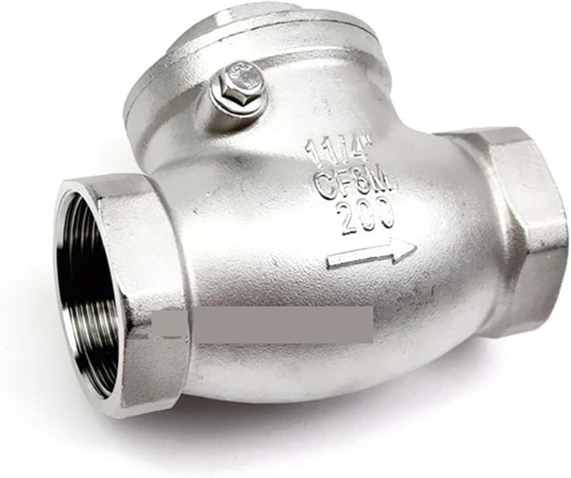 1 5 بوصة BSP فم سلك أفقي صمام عدم رجوع 304 فولاذ مقاوم للصدأ صمام فحص تأرجح - Image 2