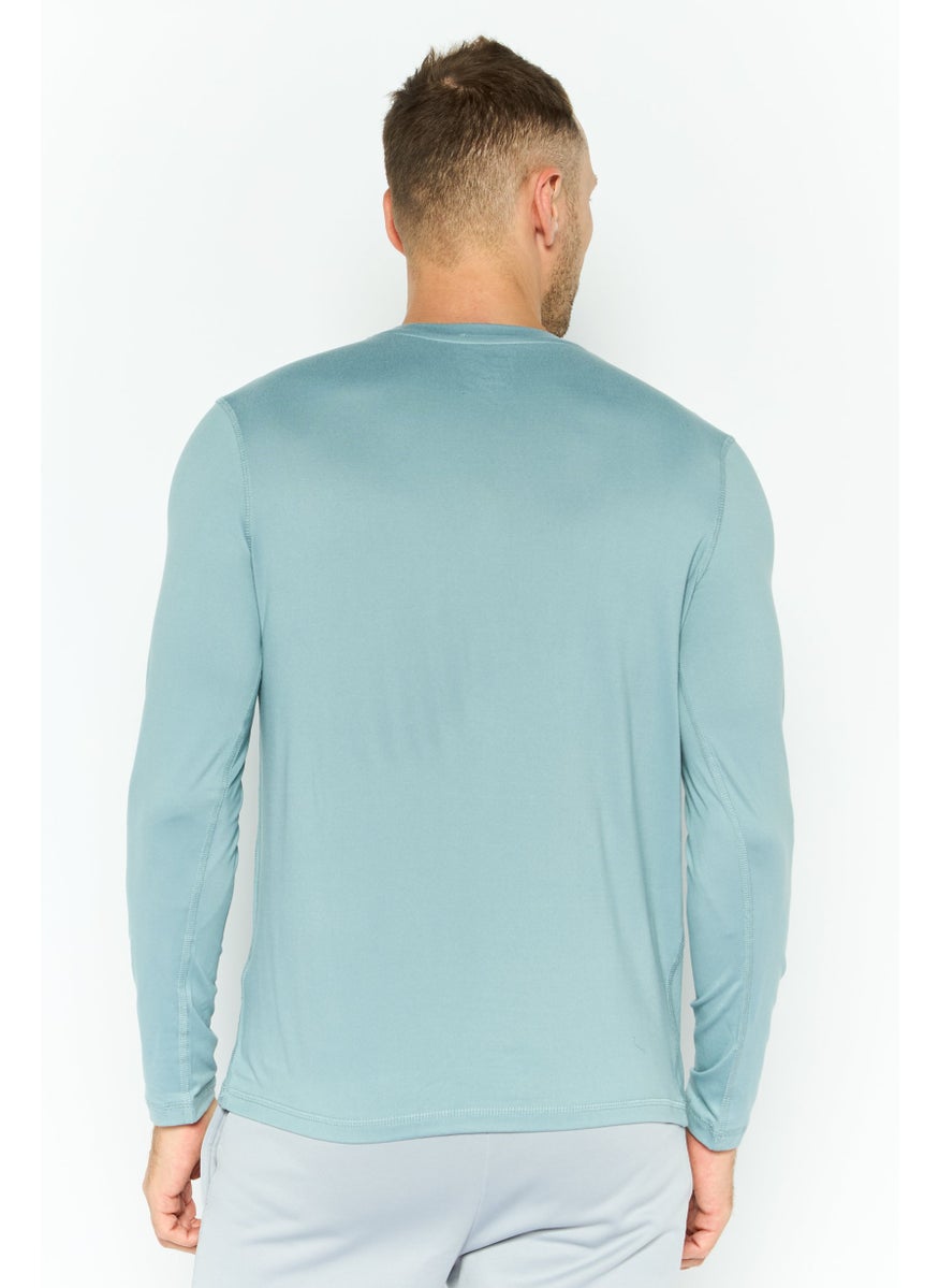 90 Degree By Reflex Men Sportswear Fit Long Sleeve Outdoor Shirt, Sage Green  - Image 4